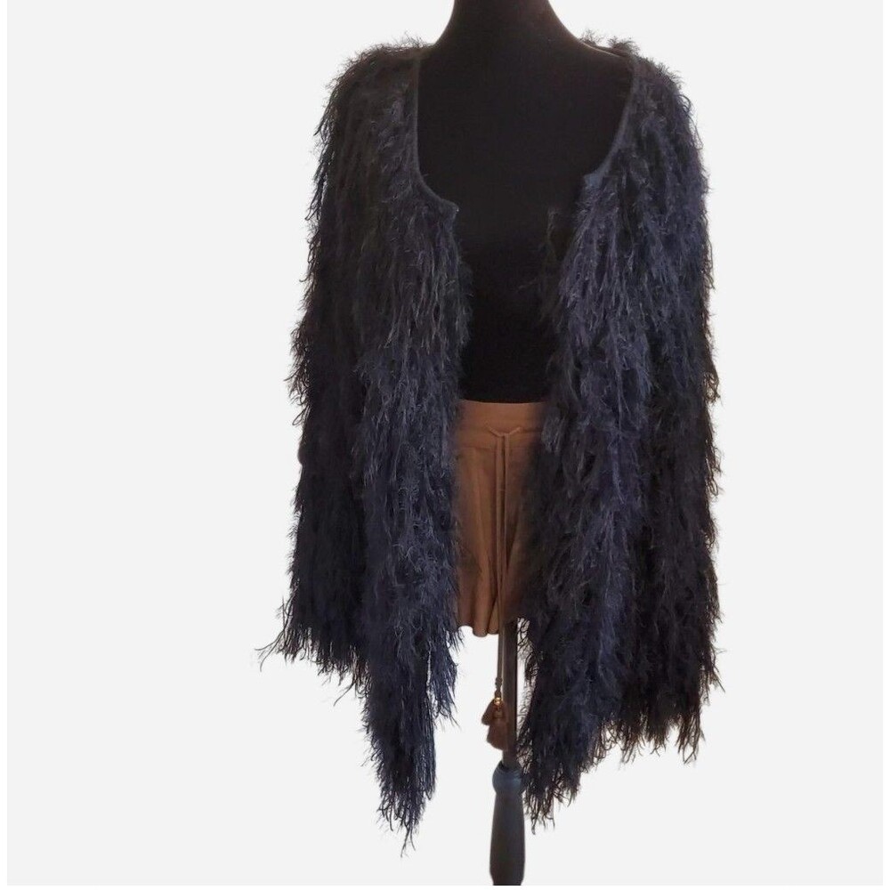 Emory Park Black Shaggy Cardigan Rocktstar Girlfriend Indie Sleeze Bratz M/L